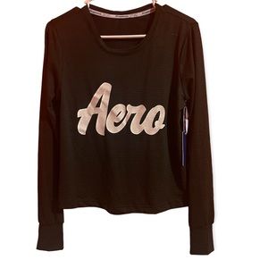 Aeropostale sport long sleeve black shirt Sz S